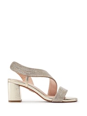 Moda in Pelle Gold Nikkia Asymmetric Glitz Heel Sandals - Image 1 of 4