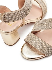 Moda in Pelle Gold Nikkia Asymmetric Glitz Heel Sandals - Image 3 of 4