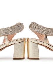 Moda in Pelle Gold Nikkia Asymmetric Glitz Heel Sandals - Image 4 of 4