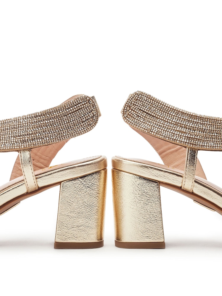 Moda in Pelle Gold Nikkia Asymmetric Glitz Heel Sandals - Image 4 of 4 Moda in Pelle Gold Nikkia Asymmetric Glitz Heel Sandals - Image 4 of 4