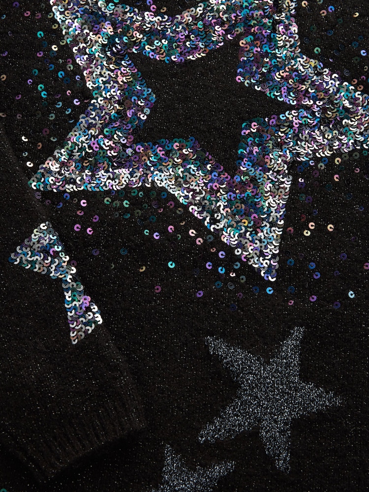 Black Sequin Jumper Dress (3-16yrs) - Image 8 of 8 Black Sequin Jumper Dress (3-16yrs) - Image 8 of 8