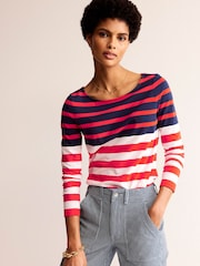 Boden Blue Ella 100% Cotton Long Sleeve Breton T-Shirt - Image 1 of 5