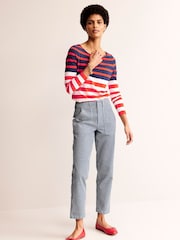 Boden Blue Ella 100% Cotton Long Sleeve Breton T-Shirt - Image 3 of 5