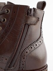 Chocolate Brown Brogue Lace-Up Boots - Image 6 of 6