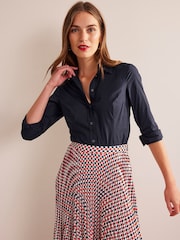 Boden Navy Saskia Stretch Cotton Shirt - Image 1 of 5