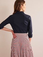 Boden Navy Saskia Stretch Cotton Shirt - Image 3 of 5