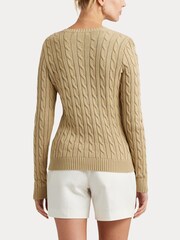 Ralph Lauren Montiva Button Trim Cable Knit Jumper - Image 3 of 9