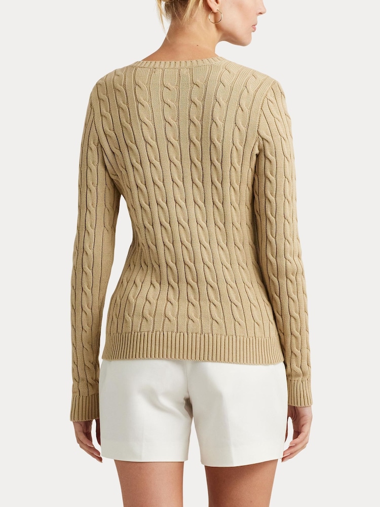 Ralph Lauren Montiva Button Trim Cable Knit Jumper - Image 3 of 9