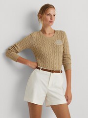 Ralph Lauren Montiva Button Trim Cable Knit Jumper - Image 4 of 9