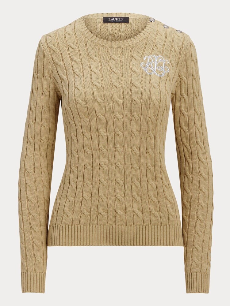 Ralph Lauren Montiva Button Trim Cable Knit Jumper - Image 9 of 9