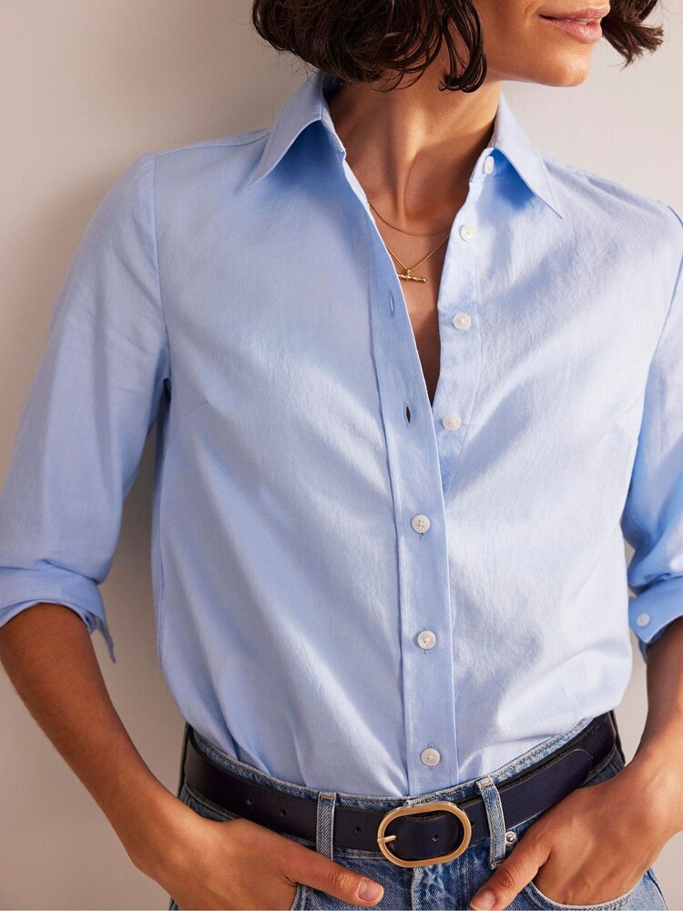 Boden Light Blue Chrome Sienna 100% Cotton Shirt - Image 2 of 5 Boden Light Blue Chrome Sienna 100% Cotton Shirt - Image 2 of 5