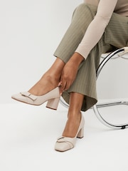 Bone Cream Forever Comfort® Square Toe Bow Court Shoes - Image 1 of 8