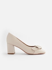 Bone Cream Forever Comfort® Square Toe Bow Court Shoes - Image 4 of 8