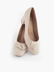 Bone Cream Forever Comfort® Square Toe Bow Court Shoes - Image 5 of 8