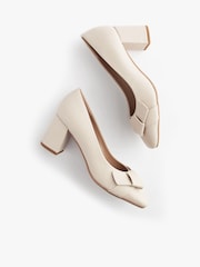 Bone Cream Forever Comfort® Square Toe Bow Court Shoes - Image 6 of 8
