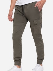 Threadbare Green Cuffed Cargo Trousers - Image 1 of 4