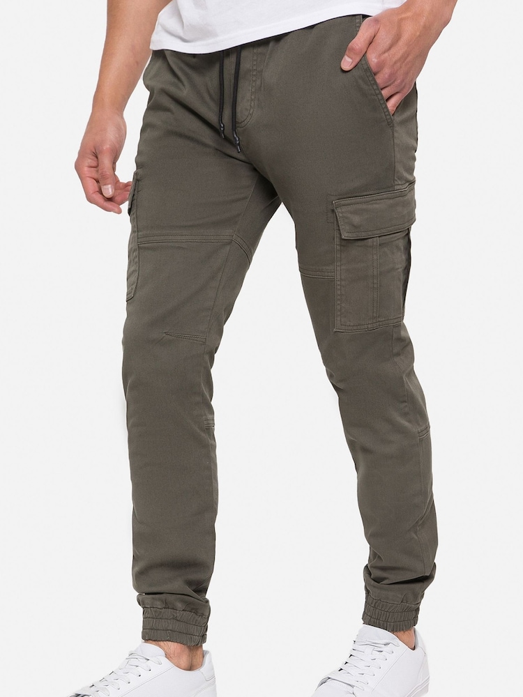 Threadbare Green Cuffed Cargo Trousers - Image 1 of 4