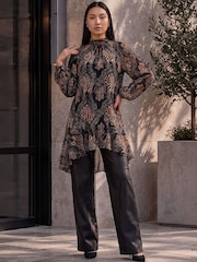Roman Animal Black Longline Tunic - Image 2 of 4