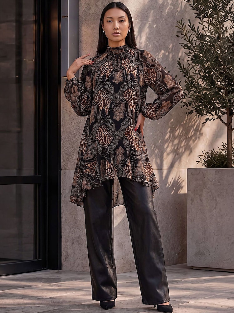 Roman Animal Black Longline Tunic - Image 2 of 4 Roman Animal Black Longline Tunic - Image 2 of 4