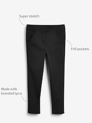 Black Frill Detail Stretch Skinny Trousers (3-16yrs) - Image 2 of 5