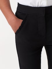 Black Frill Detail Stretch Skinny Trousers (3-16yrs) - Image 4 of 5