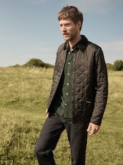 Barbour® Black Heritage Liddesdale Slim Fit Quilted Jacket - Image 1 of 10