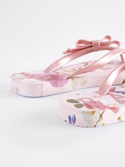 Baker by Ted Baker Floral Printed Bow Flip Flops - Image 3 of 6
