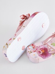 Baker by Ted Baker Floral Printed Bow Flip Flops - Image 4 of 6