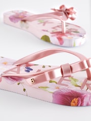Baker by Ted Baker Floral Printed Bow Flip Flops - Image 5 of 6