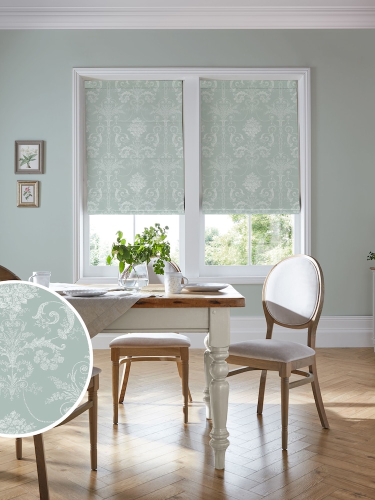 Laura Ashley Duck Egg Blue Josette Made to Measure Roman Blind - Image 1 of 7