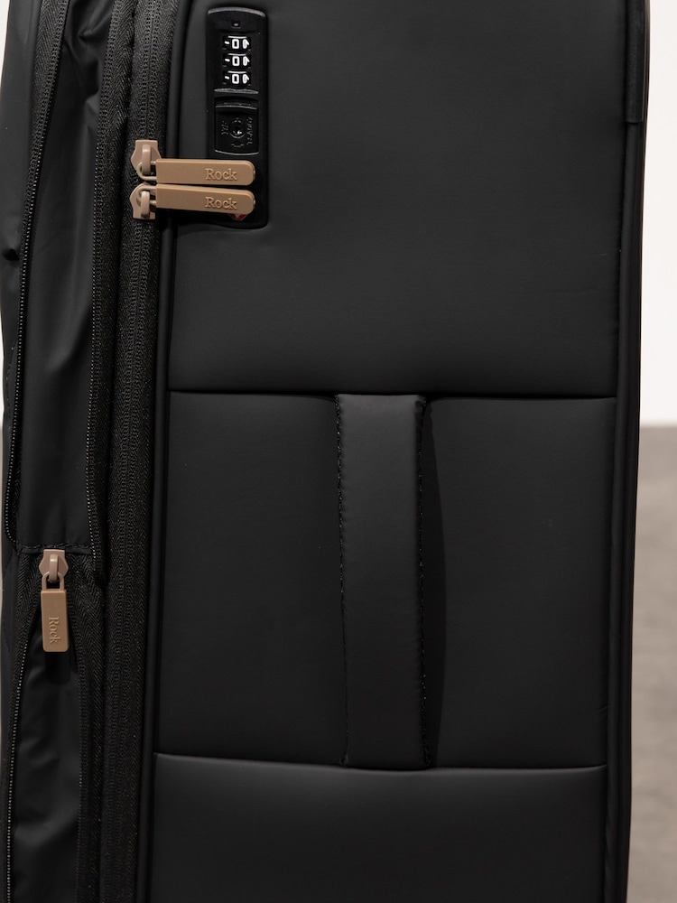 Rock Luggage Black Ember 8 Wheel Hardshell Suitcase 3 Piece Set - Image 6 of 6