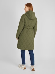 JoJo Maman Bébé Khaki 2-in-1 Quilted Maternity Puffer Coat - Image 3 of 5
