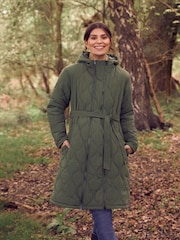 JoJo Maman Bébé Khaki 2-in-1 Quilted Maternity Puffer Coat - Image 5 of 5