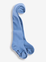 JoJo Maman Bébé China Blue Cotton Rich Plain Tights - Image 1 of 1