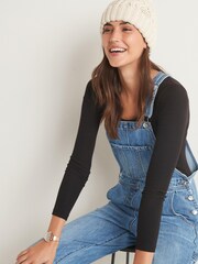 Mittelblau - Denim-Latzhose mit weitem Bein - Bild 2 von 6