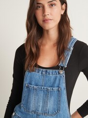 Mittelblau - Denim-Latzhose mit weitem Bein - Bild 4 von 6