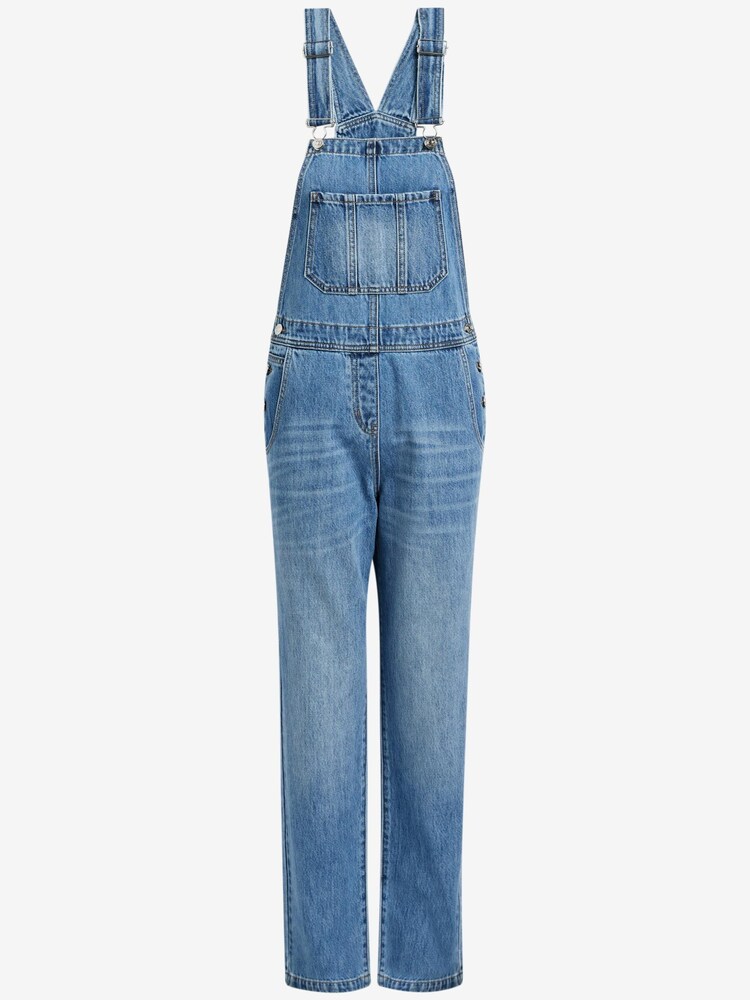 Mittelblau - Denim-Latzhose mit weitem Bein - Bild 6 von 6 Mittelblau - Denim-Latzhose mit weitem Bein - Bild 6 von 6
