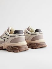 Neutral Mesh Panel Lace Up Trainers - Image 9 of 9