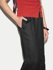Jigsaw Black Linen Wide Leg Trousers - Image 2 of 5