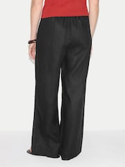 Jigsaw Black Linen Wide Leg Trousers - Image 4 of 5