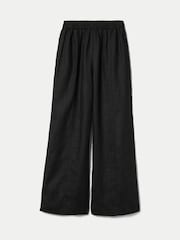 Jigsaw Black Linen Wide Leg Trousers - Image 5 of 5