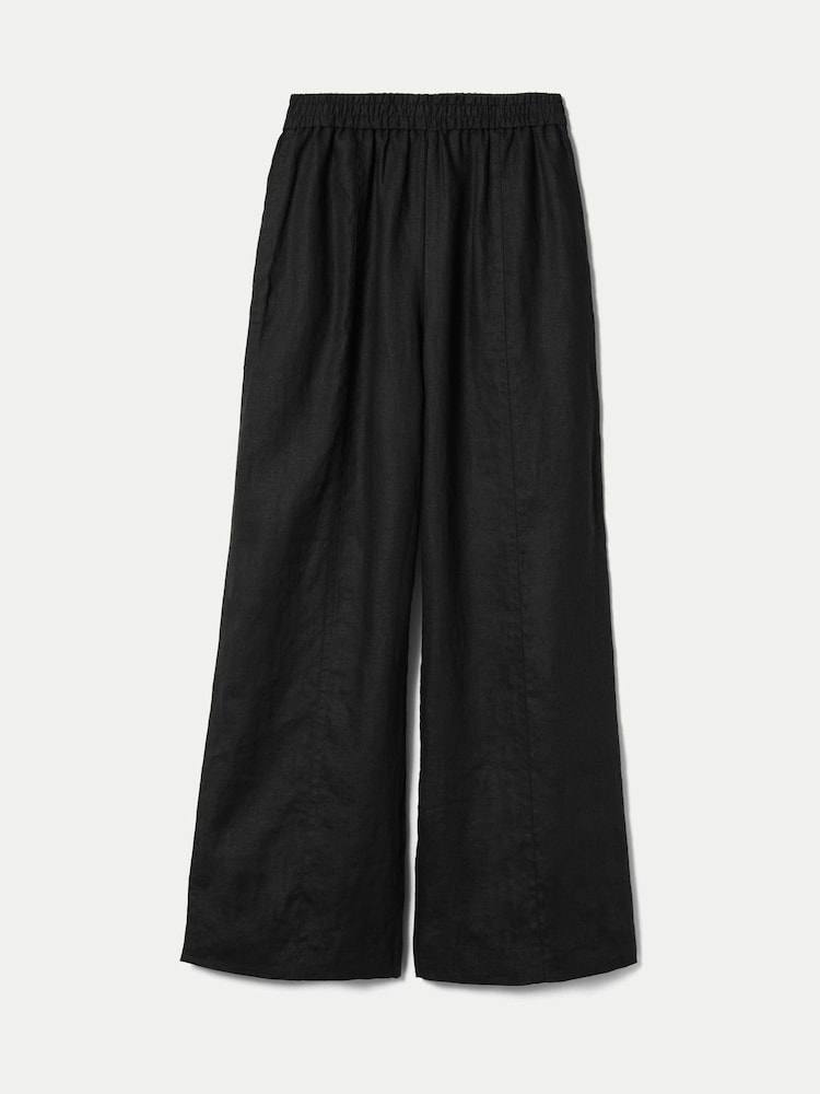 Jigsaw Black Linen Wide Leg Trousers - Image 5 of 5 Jigsaw Black Linen Wide Leg Trousers - Image 5 of 5