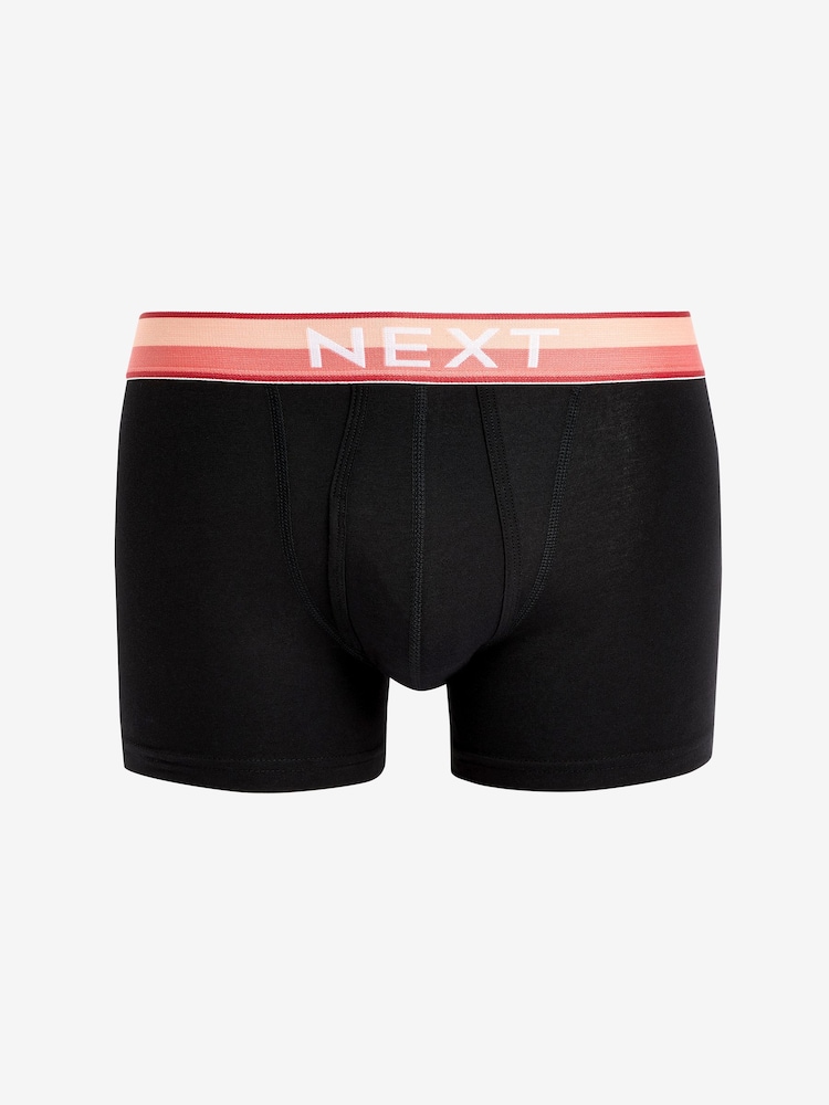 Black Bright Colour Waistband 10 pack Waistband A-Front Boxers - Image 2 of 12