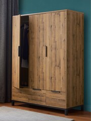 Dark Bronx Oak Effect Triple Wardrobe - Image 2 of 5