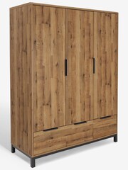 Dark Bronx Oak Effect Triple Wardrobe - Image 4 of 5