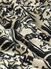 Mono Tile Print Textured Flutter Sleeve Top - Image 6 of 6