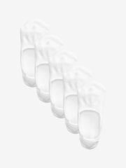 White Terry Cushioned Sole Invisible Trainer Socks 5 Pack - Image 1 of 3