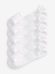 White Terry Cushioned Sole Invisible Trainer Socks 5 Pack - Image 2 of 3
