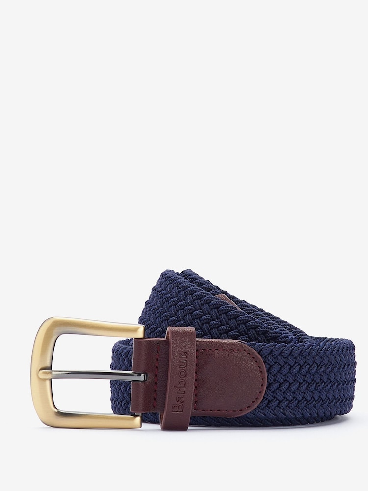 Barbour® Navy Stretch Webbing Belt - Image 1 of 3 Barbour® Navy Stretch Webbing Belt - Image 1 of 3