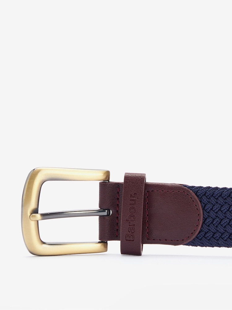 Barbour® Navy Stretch Webbing Belt - Image 3 of 3 Barbour® Navy Stretch Webbing Belt - Image 3 of 3